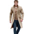 Elegant Men's Woolen Coat with Lapel Pockets - Single Breasted Long Sleeve Jacket Perfect for Autumn and Winter Casual Wear